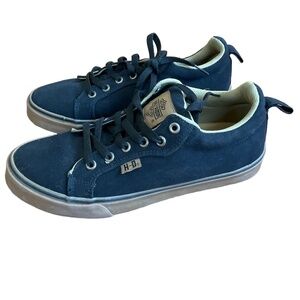 HarleyDavidson Black‎ Canvas LaceUp WhiteSole Logo Athletic Sneakers Size 9